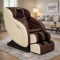 Масажне крісло для дому Zenet Zet-1288 коричневе з молочними вставками