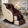 Массажное кресло для дома Zenet Zet-1288 коричневое с молочными вставками